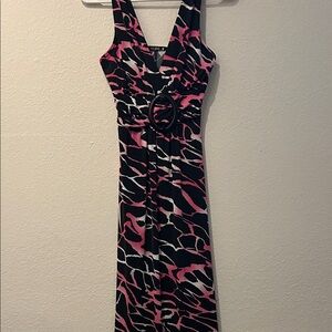 Star Vixen Vibrant Pink and Black Zebra y2k Pattern Cute Dance Formal Dress XS